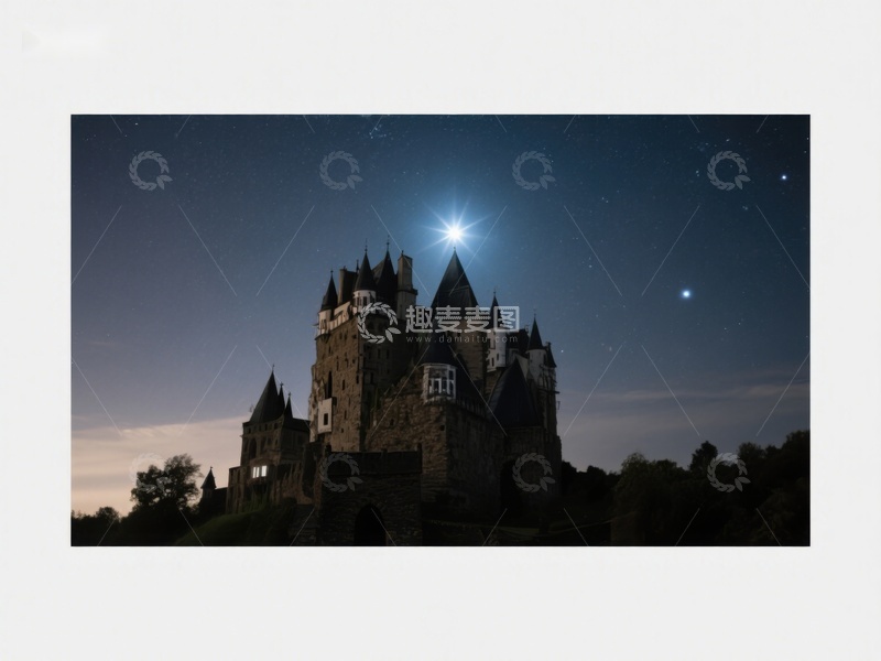 高清大图下载【趣麦麦图】夜空下的古老城堡
