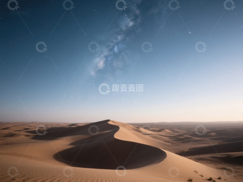 高清大图下载【趣麦麦图】夜空下的沙漠沙丘