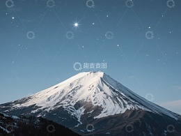 雪山夜景，星光璀璨