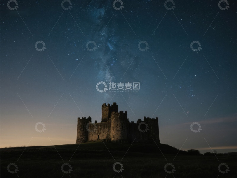 高清大图下载【趣麦麦图】夜空下的古老城堡