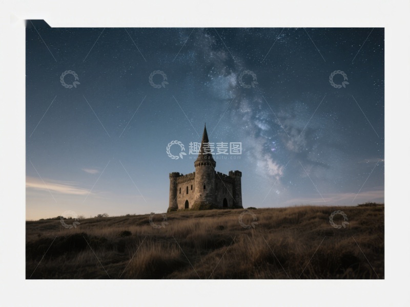 高清大图下载【趣麦麦图】星空下的古老城堡