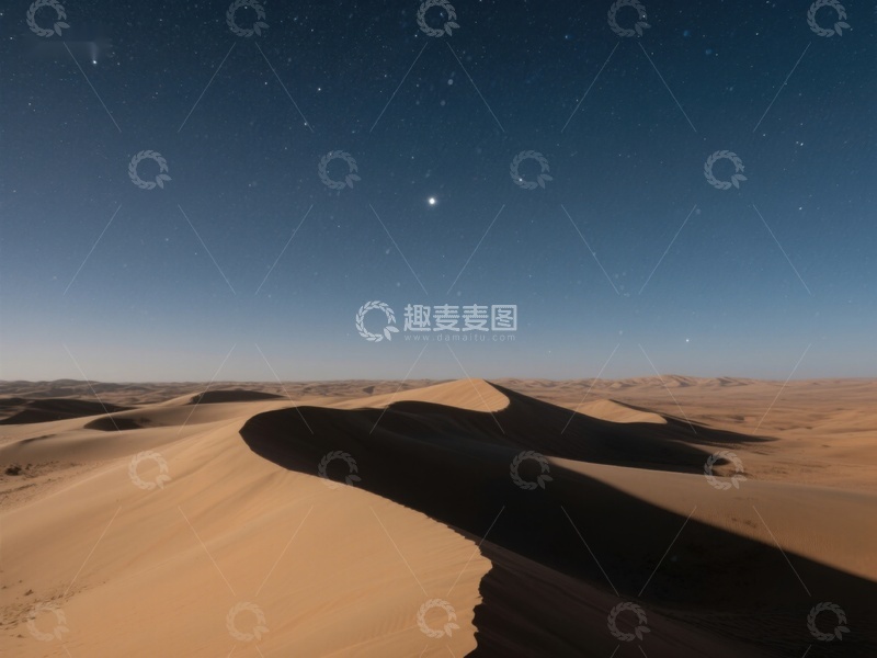 高清大图下载【趣麦麦图】夜空下的沙漠沙丘