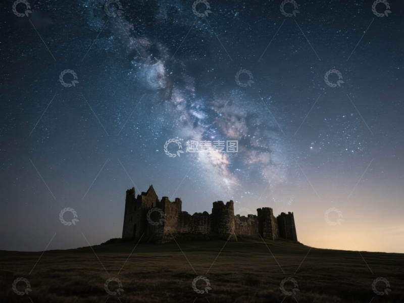 高清大图下载【趣麦麦图】星空下的古老城堡