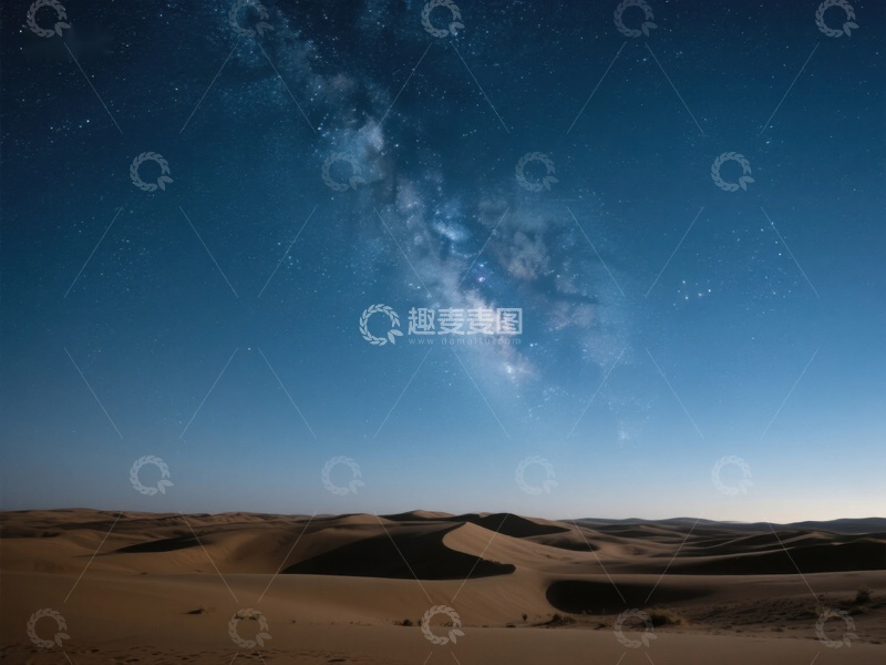 高清大图下载【趣麦麦图】沙漠夜空下的银河美景