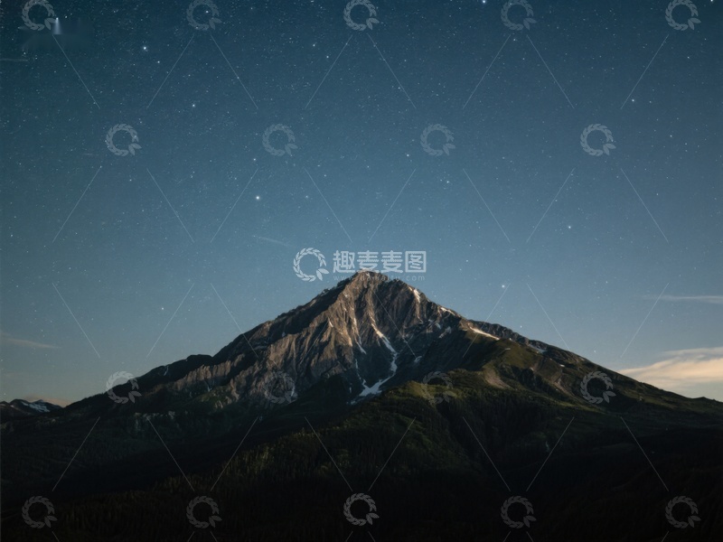 高清大图下载【趣麦麦图】夜空下的巍峨山峰