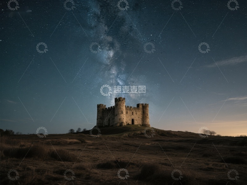 高清大图下载【趣麦麦图】星空下的古老城堡