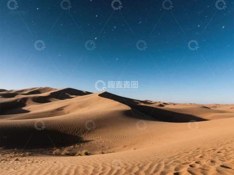 高清大图下载【趣麦麦图】星空下的沙漠沙丘