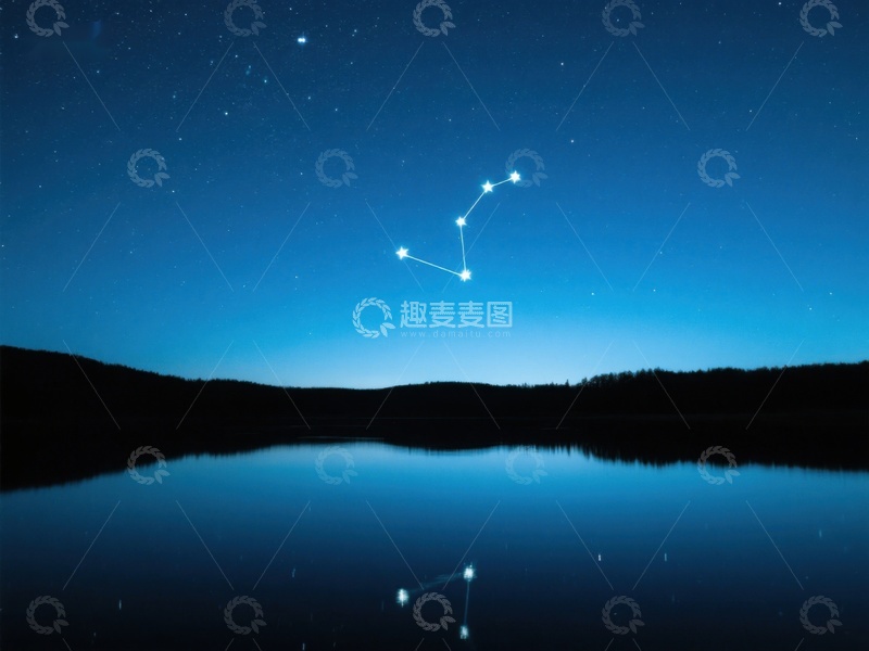 高清大图下载【趣麦麦图】夜空星辰倒映湖面