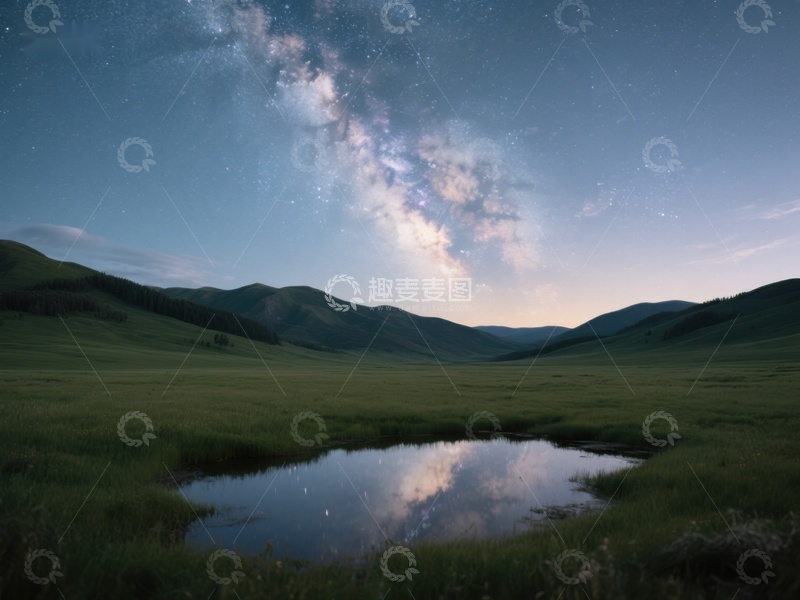 高清大图下载【趣麦麦图】星河映照静谧湖面