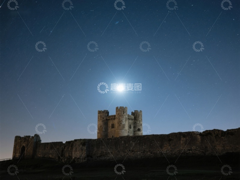 高清大图下载【趣麦麦图】月光下的古老城堡