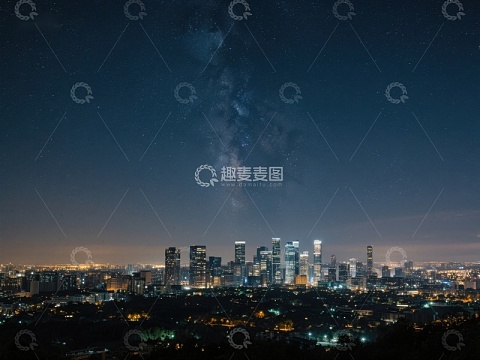 夜空下的城市剪影