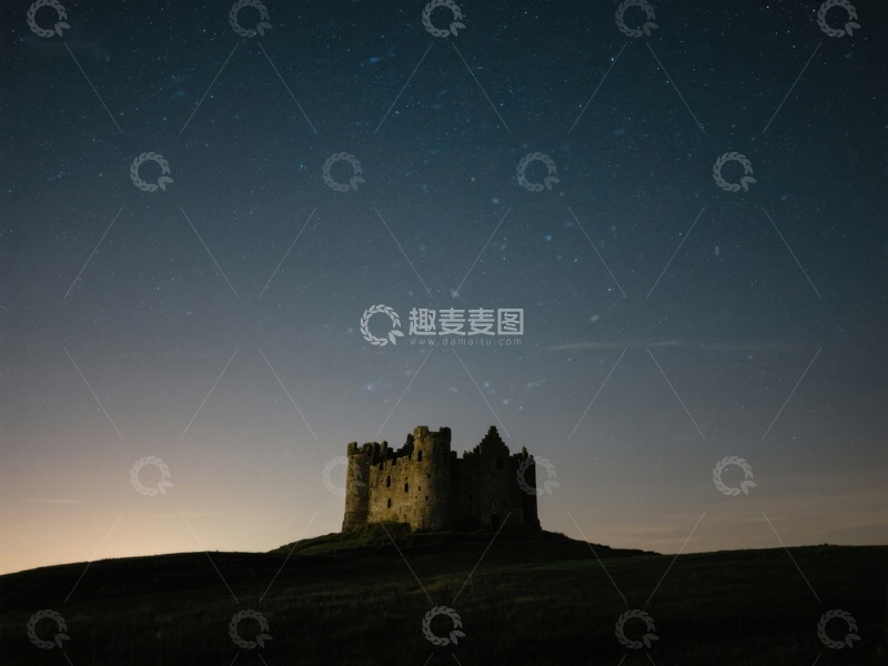 高清大图下载【趣麦麦图】夜空下的古老城堡