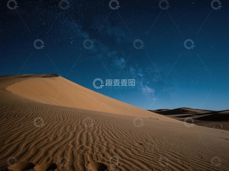 高清大图下载【趣麦麦图】夜空下的沙漠沙丘
