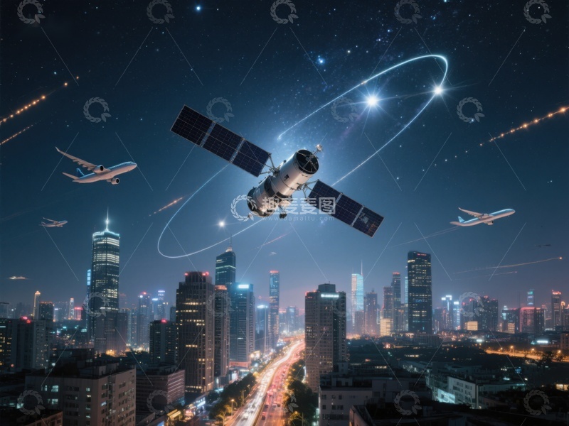 高清大图下载【趣麦麦图】卫星夜空城市