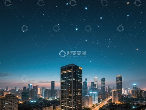 夜空下的城市剪影