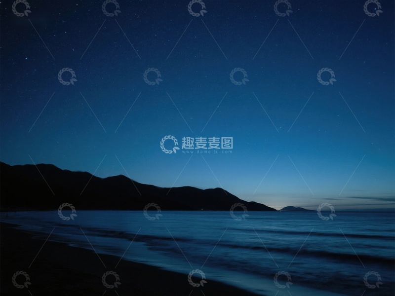 高清大图下载【趣麦麦图】夜幕下的海岸线