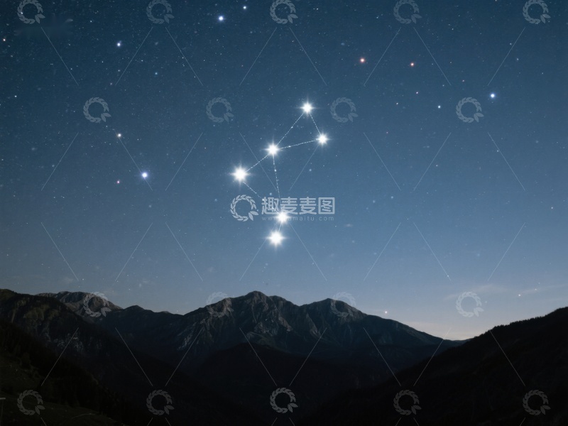 高清大图下载【趣麦麦图】夜空中的星座与山脉
