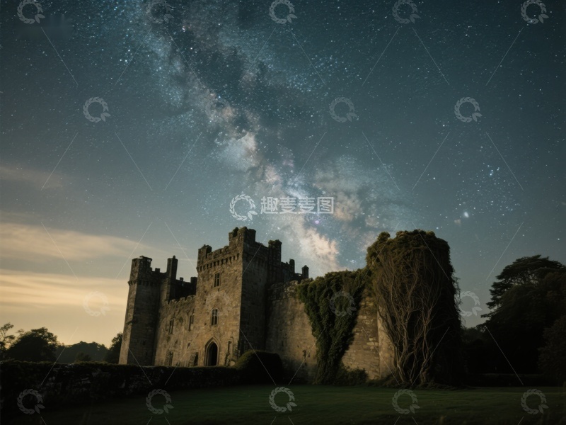 高清大图下载【趣麦麦图】星空下的古老城堡