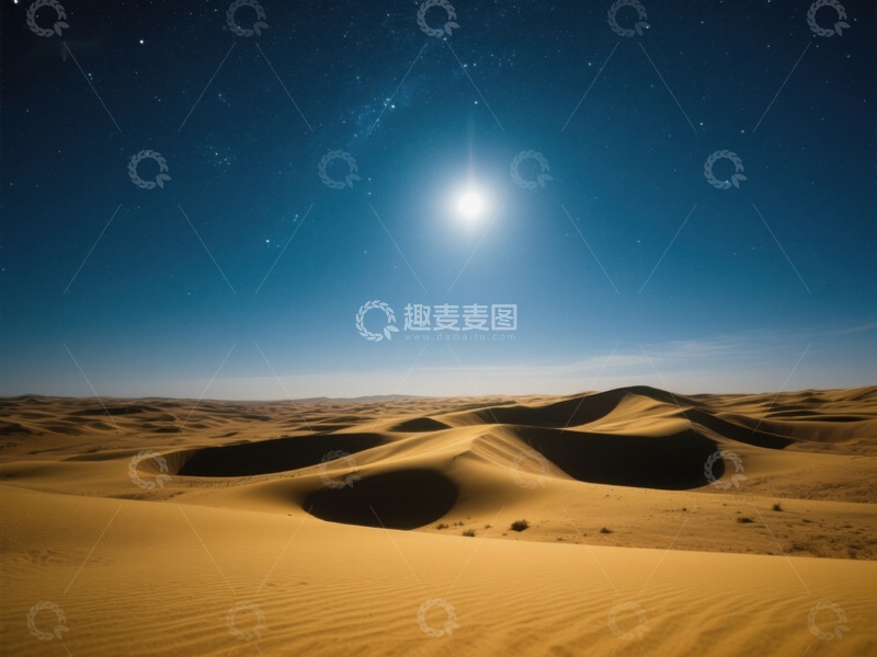 高清大图下载【趣麦麦图】夜空下的沙漠沙丘