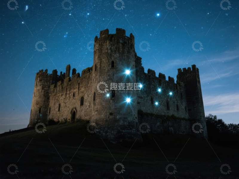 高清大图下载【趣麦麦图】夜空下的古堡灯光秀