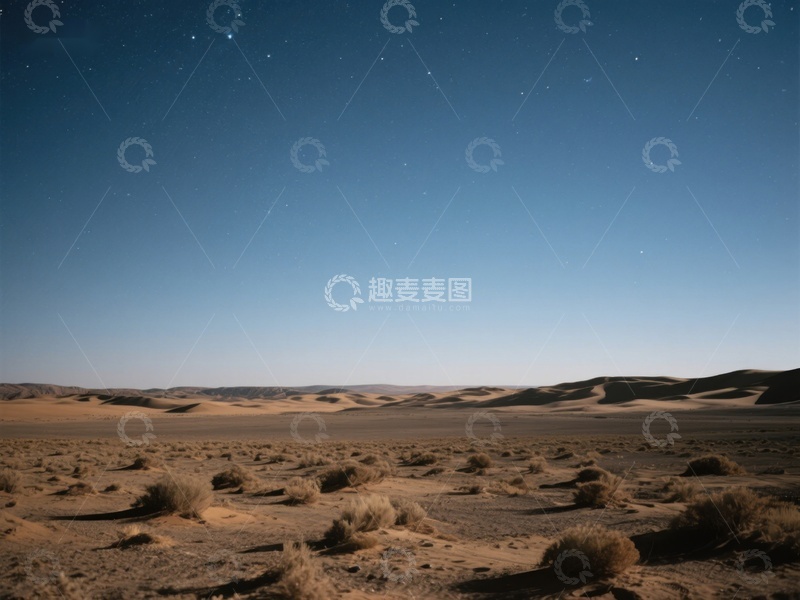 高清大图下载【趣麦麦图】夜空下的沙漠景观