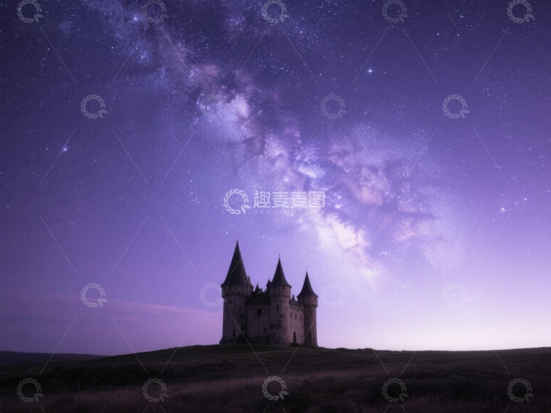 高清大图下载【趣麦麦图】星空下的古老城堡