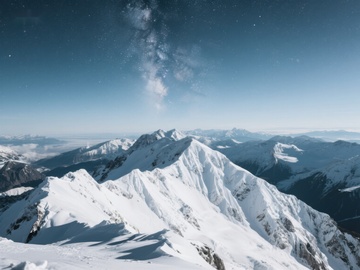 雪山之巅，星河璀璨