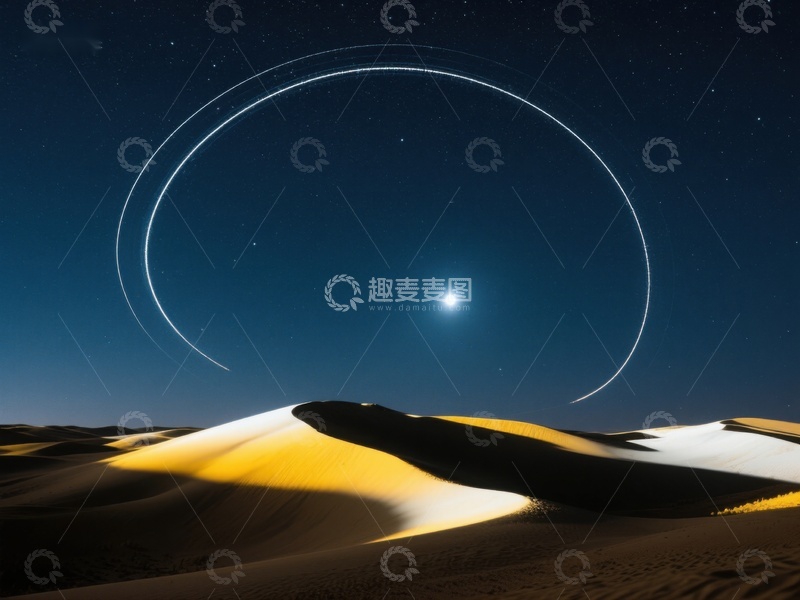 高清大图下载【趣麦麦图】沙漠夜空下的神秘光环
