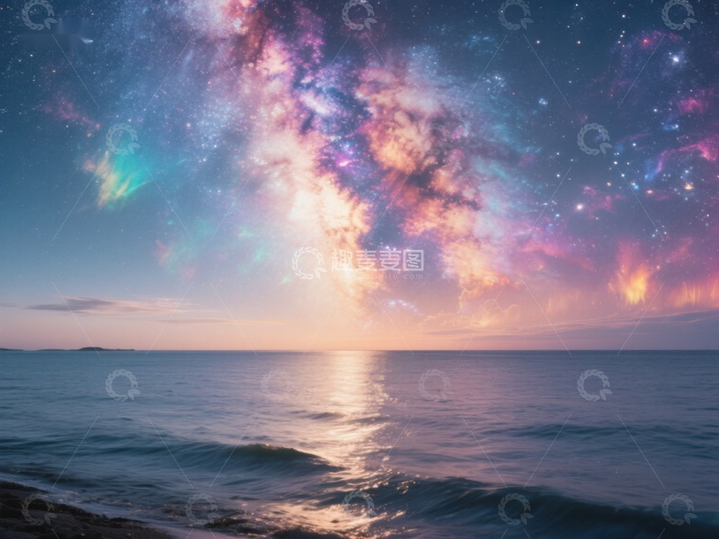高清大图下载【趣麦麦图】星空下的海洋夜景