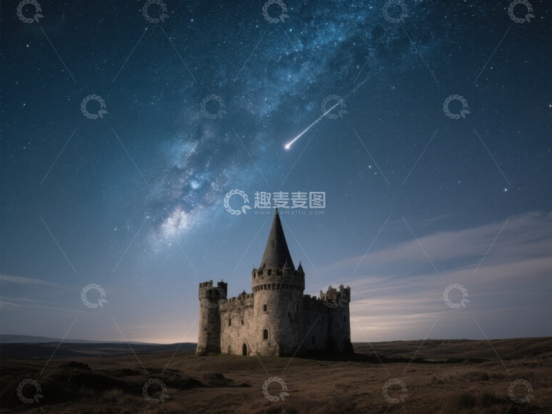 高清大图下载【趣麦麦图】星空下的古老城堡