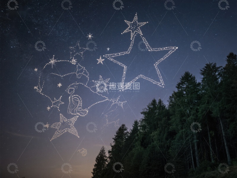 高清大图下载【趣麦麦图】夜空中的星光艺术