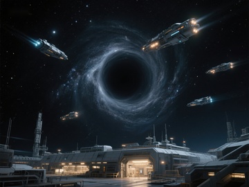 星际飞船环绕黑洞