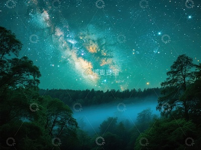 星河璀璨，林间雾霭