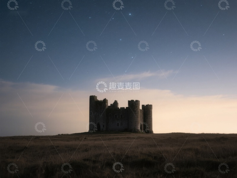 高清大图下载【趣麦麦图】夜幕下的古老城堡