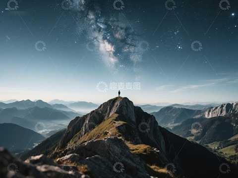 山顶之上，仰望星空