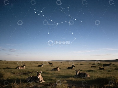 星空下的草原动物