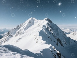 雪山之巅，星空璀璨