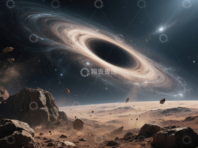 高清大图下载【趣麦麦图】黑洞星系与荒芜星球