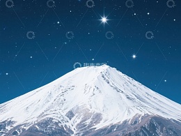 雪山夜景，星光璀璨