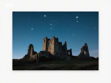 夜空下的古老废墟