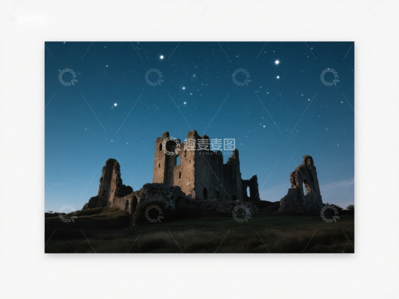 高清大图下载【趣麦麦图】夜空下的古老废墟