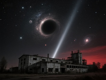 废弃工厂与黑洞奇观