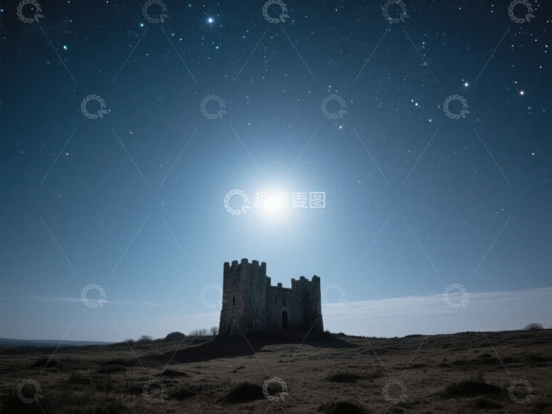 高清大图下载【趣麦麦图】月光下的古老城堡