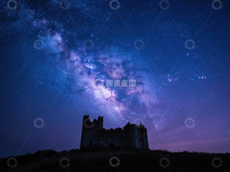 高清大图下载【趣麦麦图】星空下的古老城堡