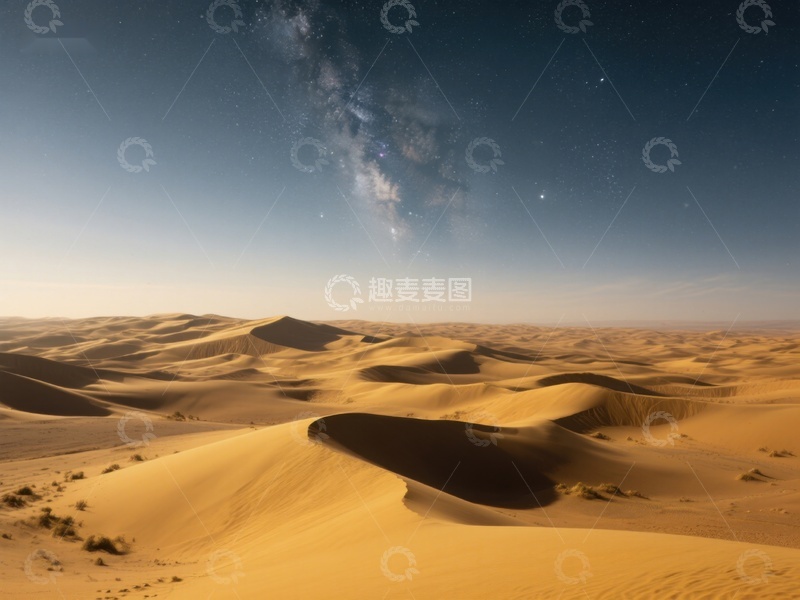 高清大图下载【趣麦麦图】星空下的沙漠沙丘