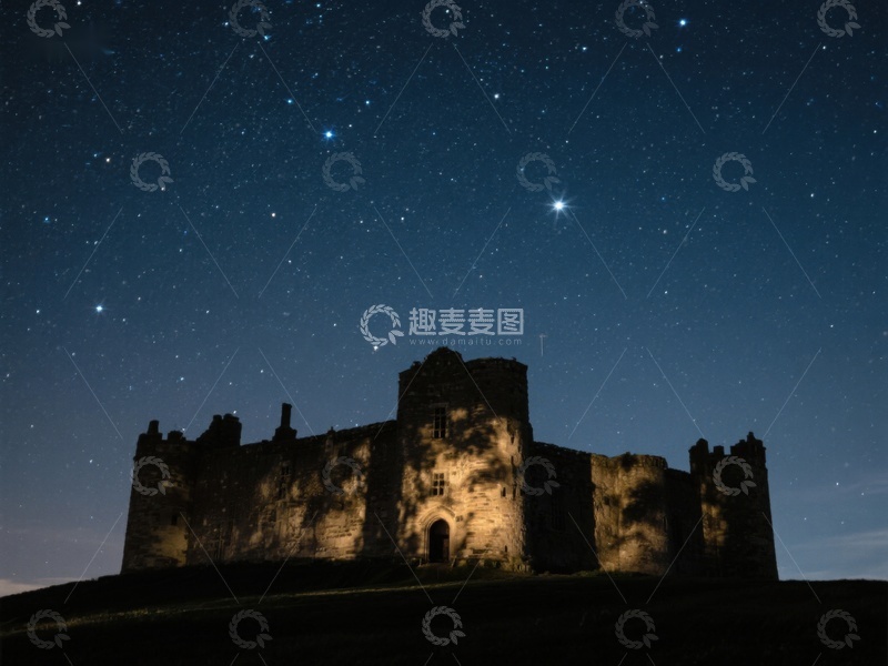 高清大图下载【趣麦麦图】星空下的古老城堡