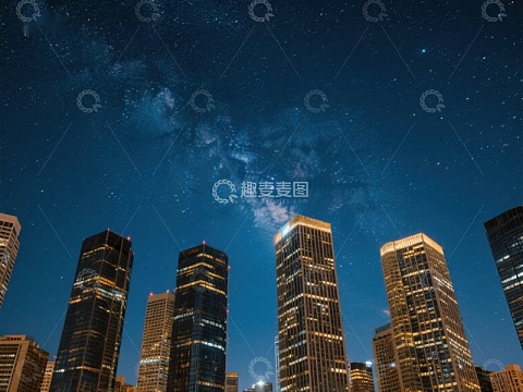 夜空下的城市剪影