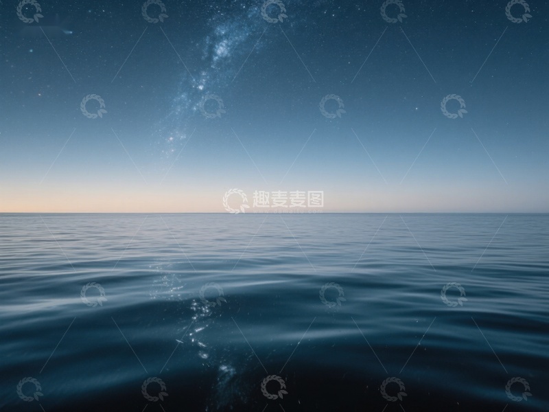 高清大图下载【趣麦麦图】夜空下的平静海面