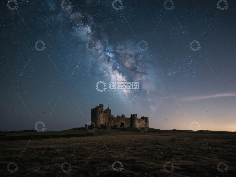 高清大图下载【趣麦麦图】星空下的古老城堡