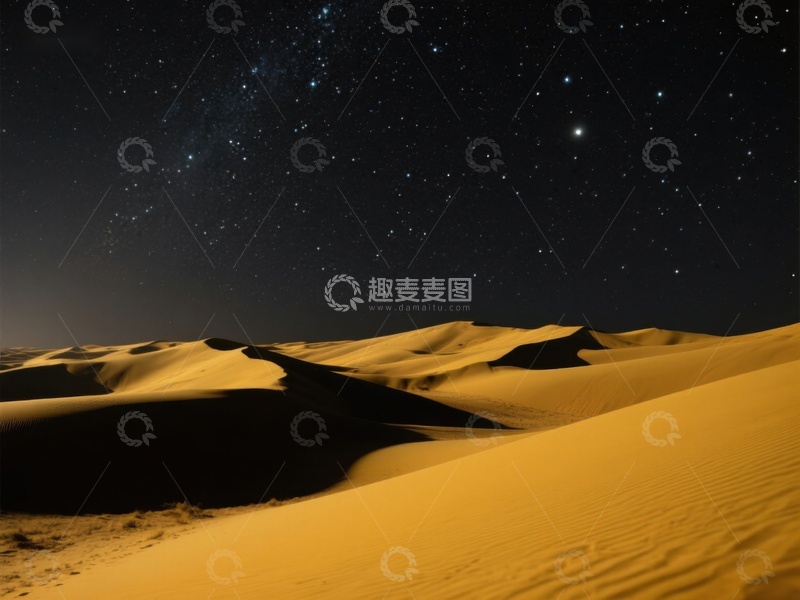 高清大图下载【趣麦麦图】夜空下的沙漠沙丘